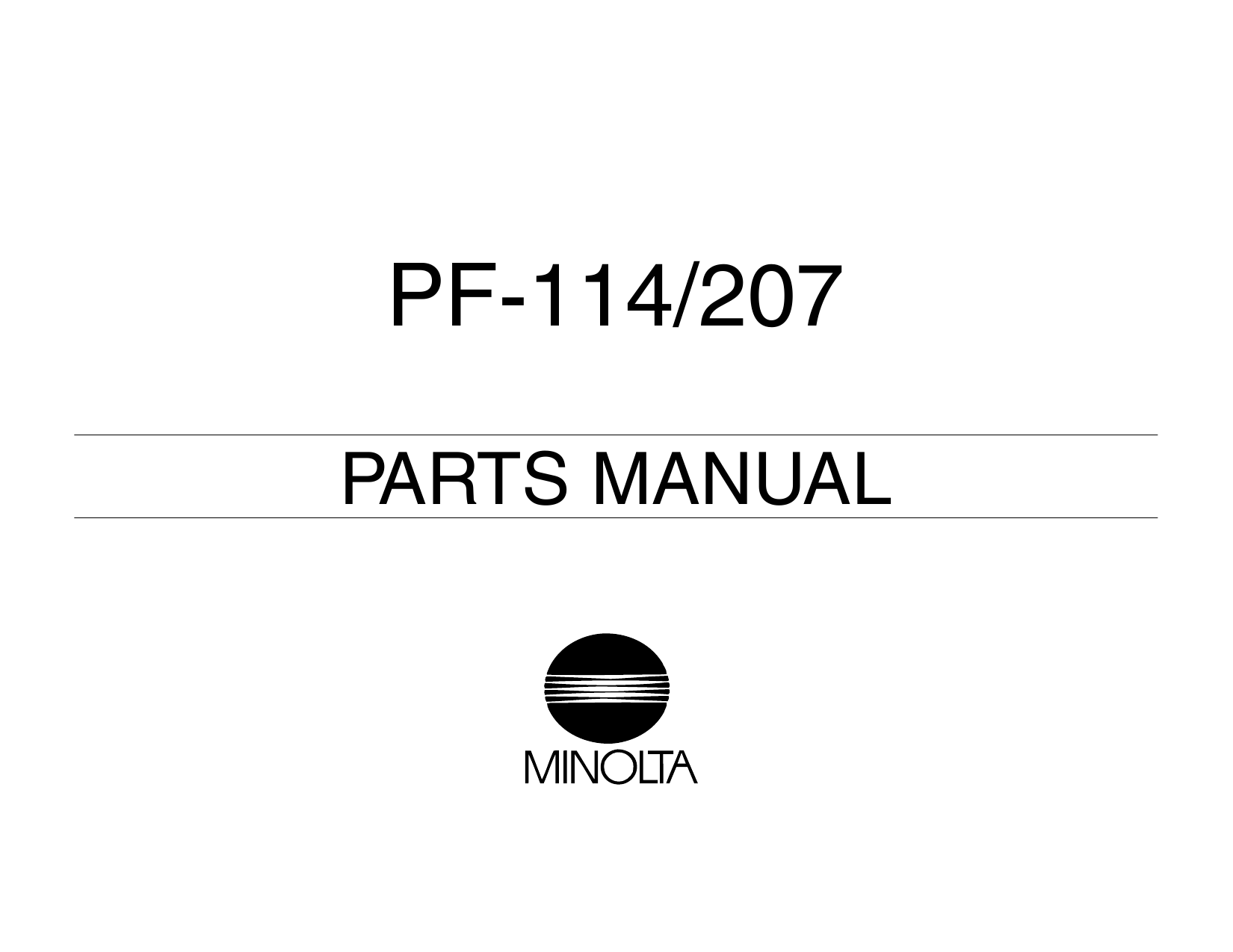 Konica-Minolta Options PF-114 207 Parts Manual-1